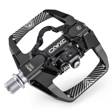 Mountain Bike Pedals Dual Function - Dual Sided Pedals Plat & SPD Clipless Pedal - 3 Sealed Bearings, 9/16” Bicycle Platform MTB Pedals